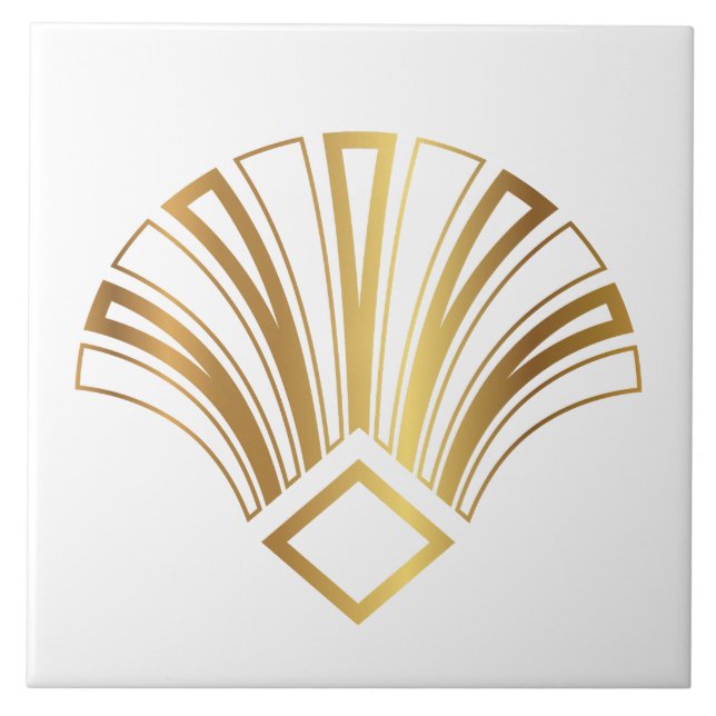 Lyx Art Deco fläktmotiv Kakelplatta (Framsidan)