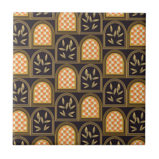 Lyx Art Deco Geometrisk Blommig Sömlös Mönster Kakelplatta