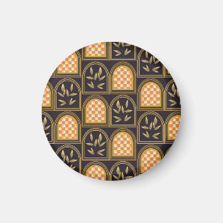 Lyx Art Deco Geometrisk Blommig Sömlös Mönster Magnet