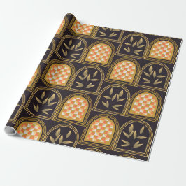 Lyx Art Deco Geometrisk Blommig Sömlös Mönster  Presentpapper