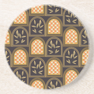 Lyx Art Deco Geometrisk Blommig Sömlös Mönster Underlägg