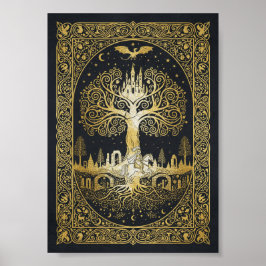 Lyx Artisan Storybook i Guldblad Poster