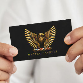 Lyx Barber Shoppa Logotyp för Hårstylist med Guldö Visitkort
