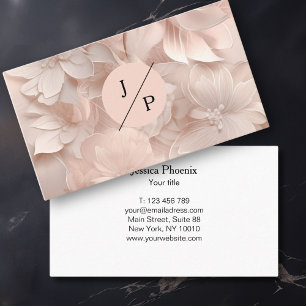 Lyx, -Beige, Circle, Flower, Salon Visitkort
