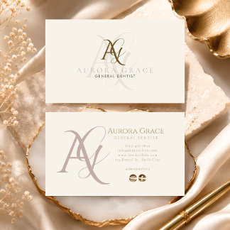 Lyx beige guld Namnkort