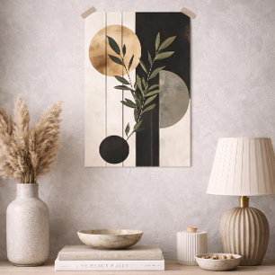Lyx Boho Botanisk Geometrisk Minimal Svart Guld Poster