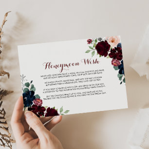 Lyx Boho Färgglad Blommig Smekmånad Önskning Tilläggskort