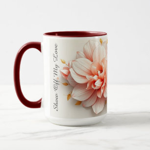Lyx Coquette Rokoko Blommig Hjärtat Rosa Mugg