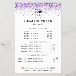 Lyx dropp glitter lila Salon Flyer