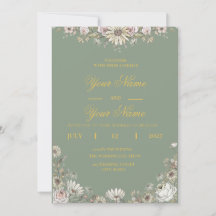 Lyx Elegant Boho Minimalist Salvia Grön Guld
