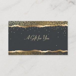 Lyx Elegant Modern Guld Konfetti Svart Rabattkort