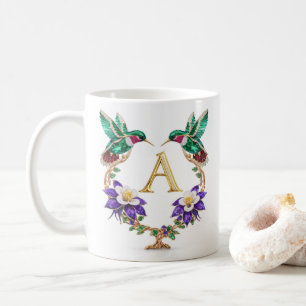Lyx Fågelfigurerad Kolibri Monogram A Kaffemugg