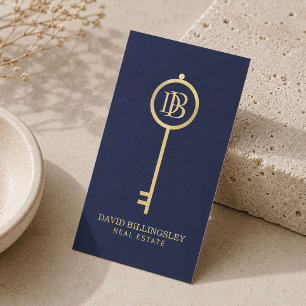 Lyx Falsk Guld Skelett Nyckel Monogram Realtor Mar Visitkort