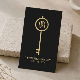 Lyx Falsk Guld Skelett Nyckel Monogram Realtor Visitkort