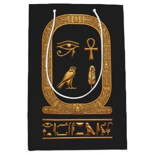 Lyx Forntida Egyptisk Guld Cartouche & Helig