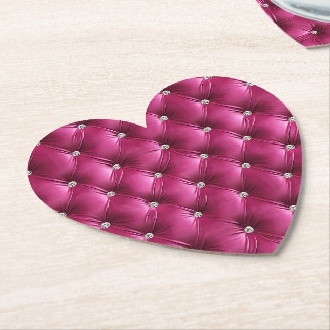 Lyx Glam Rosa Falsammet Underlägg Papper (Vinklad)