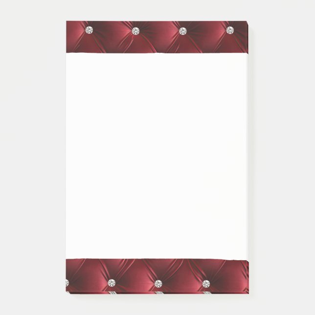 Lyx Glam Tjejig Röd Falsk Sammet  Post-it Block (Framsida)