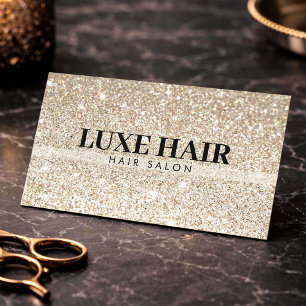 Lyx Glitter Guld Hårstylist Salong Minimalistisk Visitkort