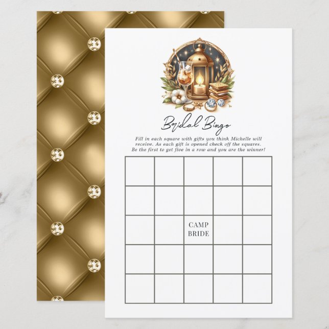 Lyx Gold Camp Brud Sjunger Sista Sången Bingo Spel (Fram/baksida)