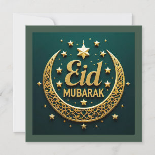 Lyx Gold Grön Eid Mubarak