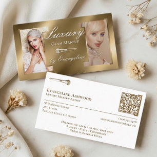 Lyx Gold Sminkartist Professionell Salong Foto Visitkort