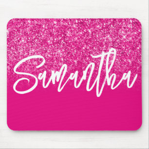 Lyx Hot Pink Glitter Ombre Personlig Musmatta