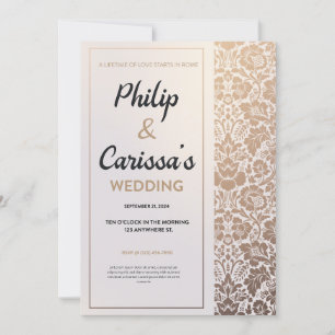 Lyx i Golden Blommars Weeding Inbjudningar