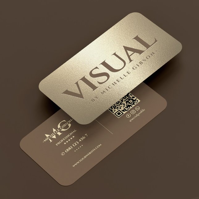 Lyx Kreativ Direktör Brun Falskt Guld Visitkort (Luxury Creative Director Brown Faux Gold Business Card
)