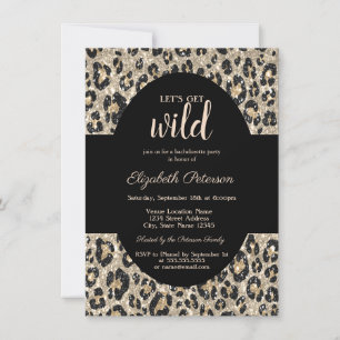 Lyx Let's Get Wild Glitter Leoprint Inbjudningar