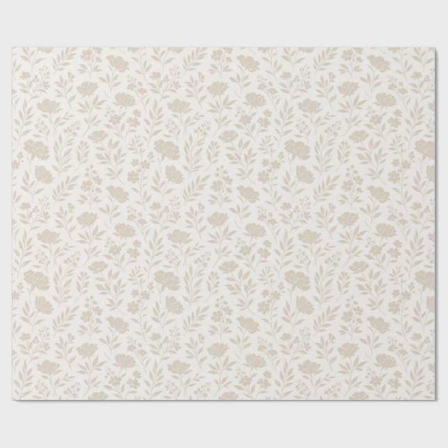Lyx Minimal Botanisk Mönster Presentpapper (Platt)
