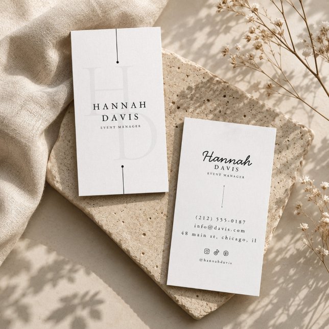 Lyx Minimalistisk Monogram Visitkort (Skapare uppladdad)