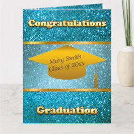 Lyx Modern Anpassa blå Glitter Kort