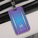 Lyx Modern Violet Blue med minimal Abstrakt Bagagebricka<br><div class="desc">En elegant luxuriös stil-abstrakt bagagetagg med violett och blå geometrisk utformning. Anpassa med ditt monogram och namn.</div>