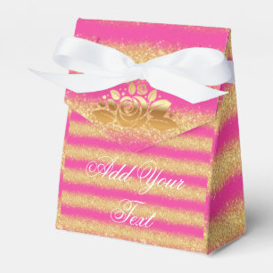 Lyx Monogram Populär Rosa Guld Glitter Presentaskar