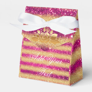 Lyx Monogram Populär Rosa Guld Glitter Presentaskar