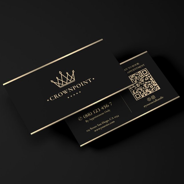 Lyx Monogram Realtor Falsk Guld Krona Linje Visitkort (Luxury Monogram Realtor Faux Gold Crown Line Business Card
)