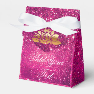Lyx Monogrammerad Populär Rosa Guld Glitter Presentaskar