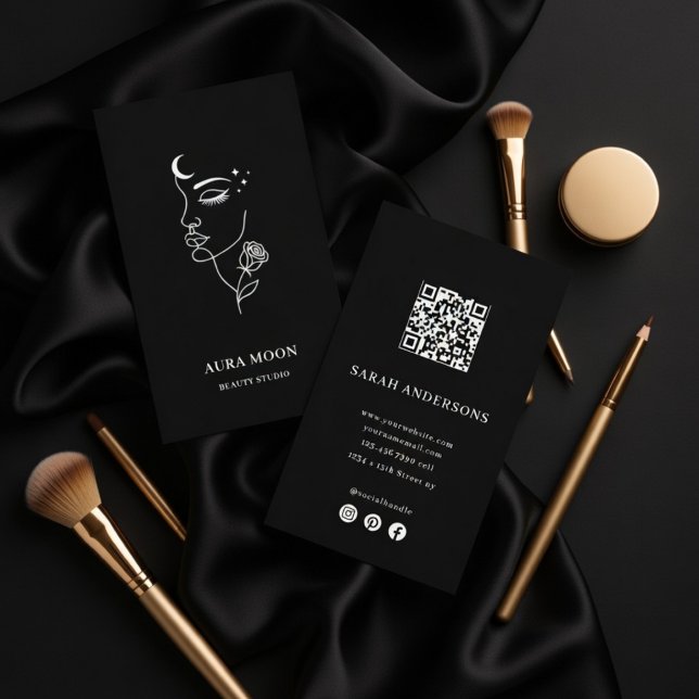 Lyx Moon Beauty Studio Elegant  Visitkort (Skapare uppladdad)