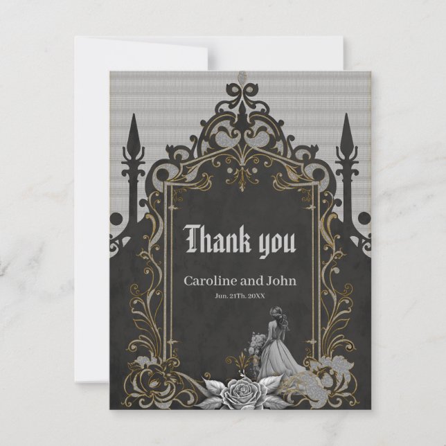 Lyx möter romantik. tack kort (Framsida)