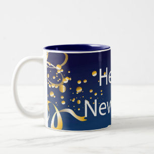 lyx mugg, Gott nytt år. Två-Tonad Mugg