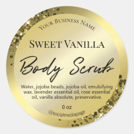 Lyx- och glam-Guld-kontrolletiketter Runt Klistermärke