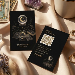 Lyx Ögonfransartist Mystisk Celestial Svart Guld Visitkort