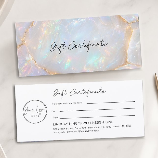 Lyx Opal Holografisk Logo Presentkort (Luxury Opal Holographic Logo Gift Certificate)