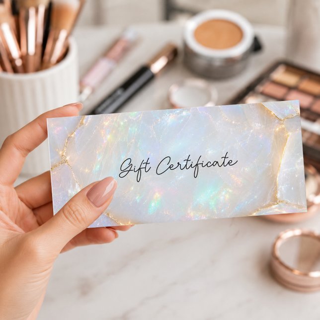 Lyx Opal Holografisk QR-kod Presentkort (Luxury Opal Holographic QR Code Gift Certificate)
