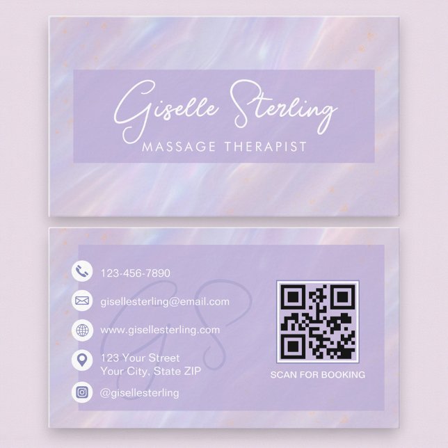 Lyx Opal Holografisk Spa Professionell Visitkort (Skapare uppladdad)