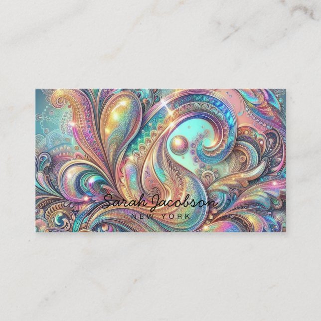 Lyx Opal Paisley Diamant  Visitkort (Framsida)