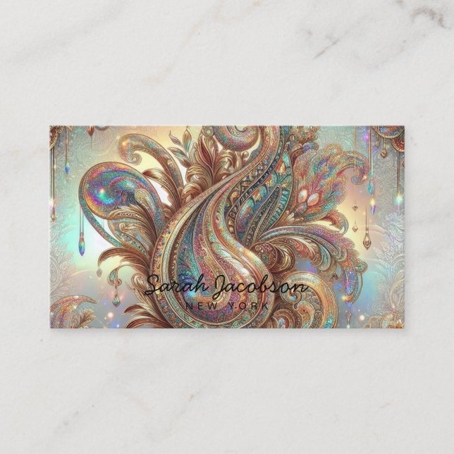 Lyx Opal Paisley Diamond  Visitkort (Framsida)
