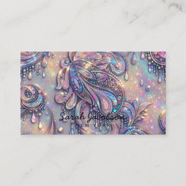 Lyx Opal Paisley Diamond  Visitkort (Framsida)