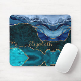 Lyx Peacock Agate & Guld Personlig Musmatta
