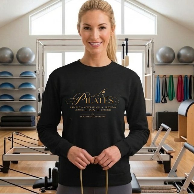 Lyx Pilates | The Core Principles Gold T Shirt (Luxury Pilates The Core Principles Sweatshirt Black with Gold Graphic)